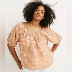 Madewell Tan Puff Sleeve Top